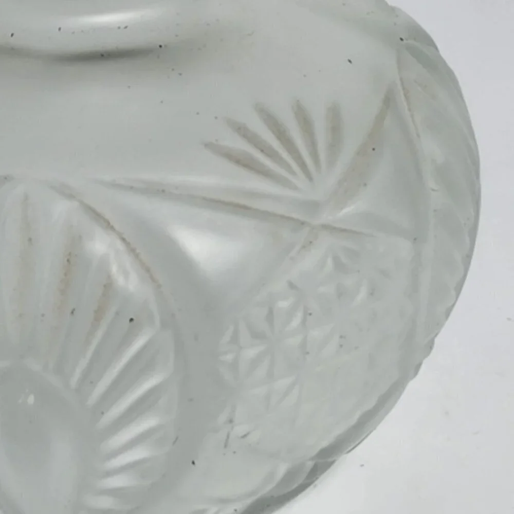 Frosted Glass Lamplight Farms Oil Lamp Embossed Floral Details Clear Chimney VTG